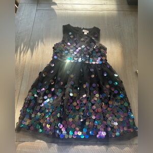 Girls shimmery black evening dress